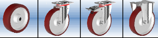 Polyuréthane Jante Polyamide charge jusqu'a 500 kg