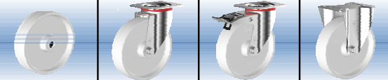 Série Inox  Polyamide Blanc charge jusqu'à 550 kg