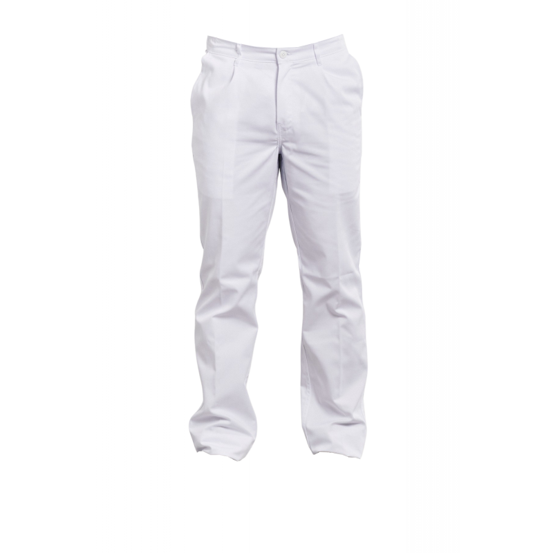 PANTALON P/C BLANC ELASTIQUE HOMME