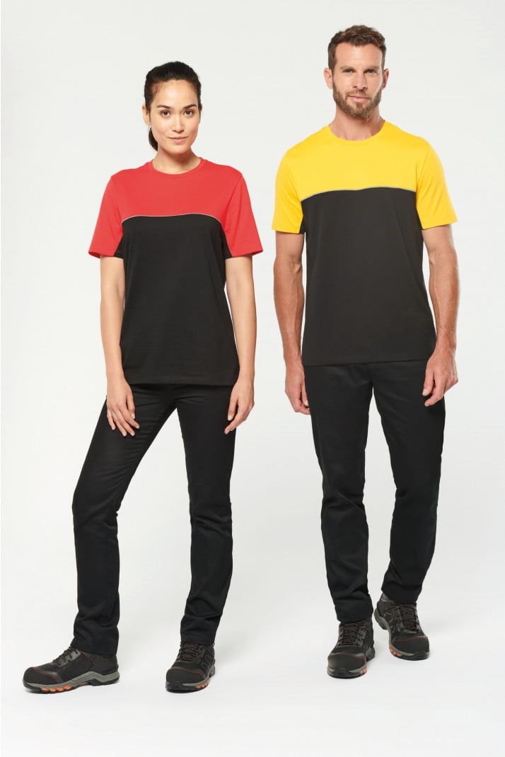 Tee-shirt bicolore écoresponsable manches courtes unisexe